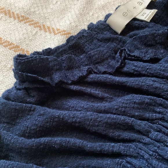 Eri+Ali for Anthropologie Smocked Peplum Blouse Size XS - Picture 4 of 9